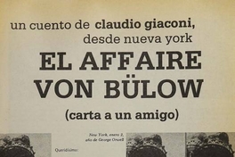 El affaire Von Bulow (carta a un amigo)