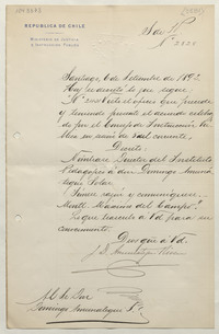 [Decreto nº 2828] 1892 Septiembre 06, Santiago [manuscrito].