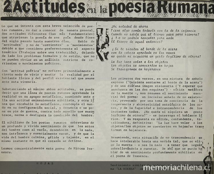 2 actitudes en la poesía rumana