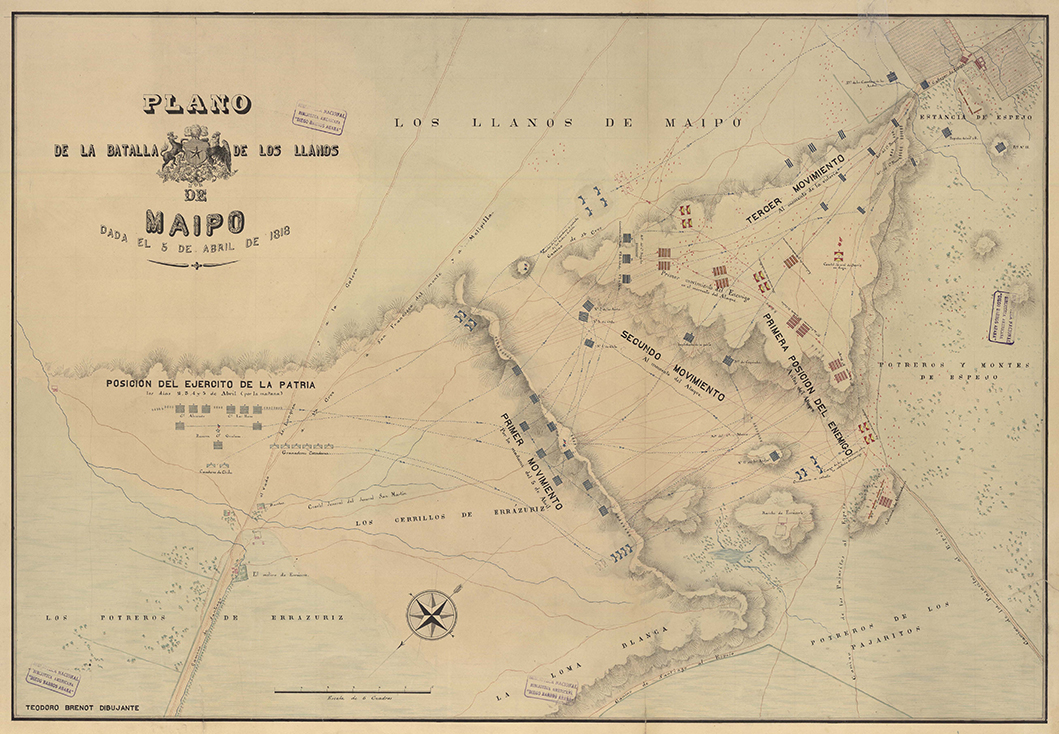 Plano de la batalla de los Llanos de Maipo [material cartográfico]