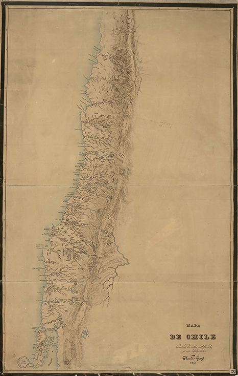 Mapa de Chile [material cartográfico] / levantado de órden del Gobierno de esta República por Claudio Gay.