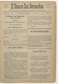 El Búcaro San Bernardino, n° 9, 11 de marzo de 1900