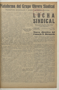Lucha sindical, segunda quincena de mayo de 1941