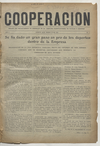 Cooperación, N° 1, 29 de marzo de 1935