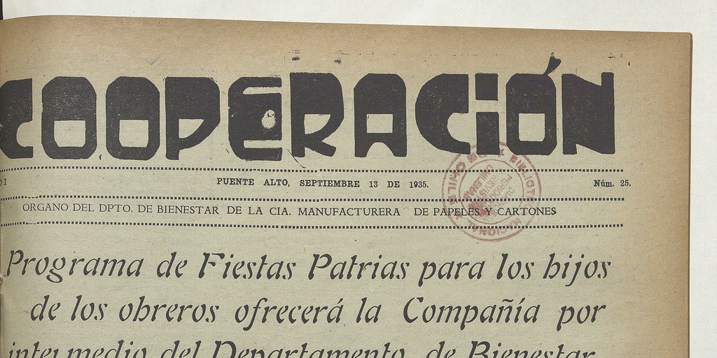 Cooperación, N° 25, 13 de septiembre de 1935
