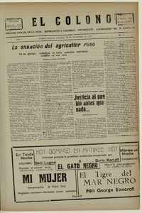 El Colono, número 6, 10 de noviembre de 1935