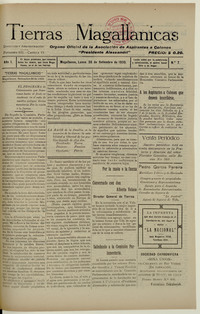 Tierras Magallánicas, número 7, 30 de septiembre de 1935