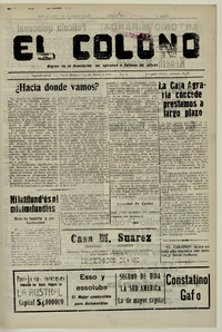 El Colono, número 3, 1 de enero de 1937