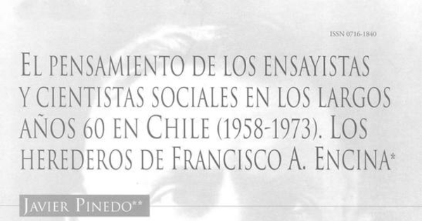 El pensamiento de los ensayistas y cientistas sociales en los largos años 60 en Chile (1958-1973)