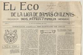 El Eco de la Liga de Damas Chilenas, año 1, número 6