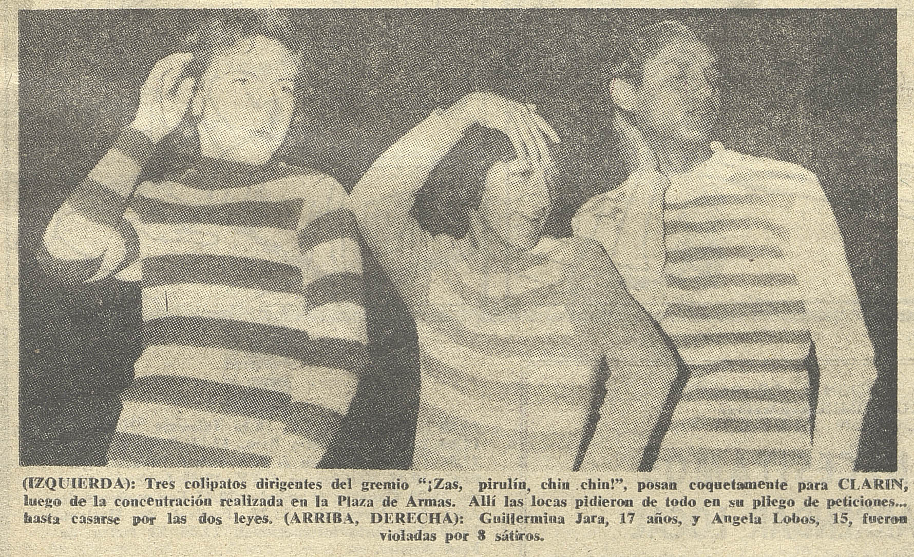 Participantes de la protesta homosexual realizada el 22 de abril de 1973 en Plaza de Armas