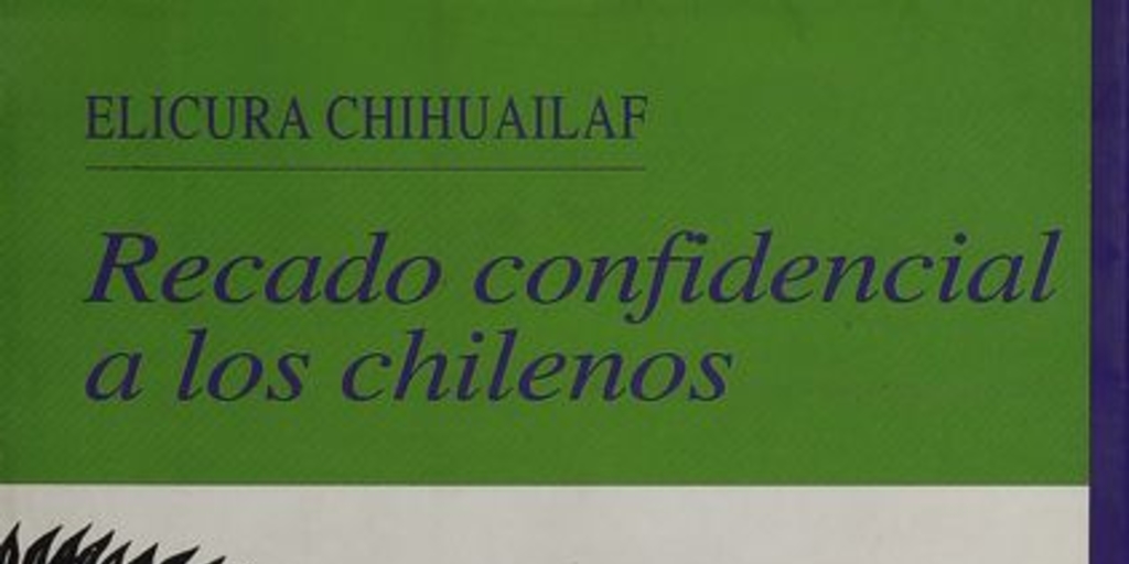 Portada de Recado confidencial a los chilenos, 1999