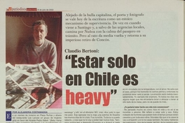Claudio Bertoni: Estar sólo en Chile es heavy. (Entrevista)