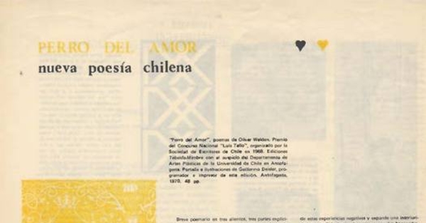 Perro del amor: nueva poesía chilena
