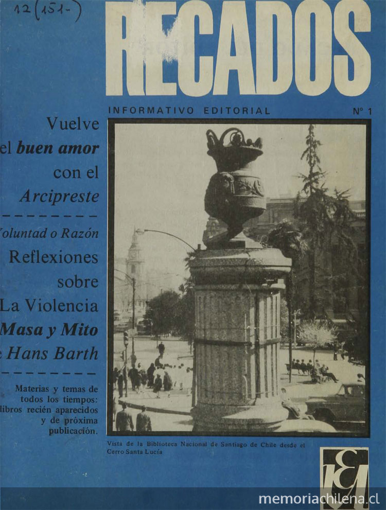 Recados : Informativo editorial. De 1974 a julio de 1982