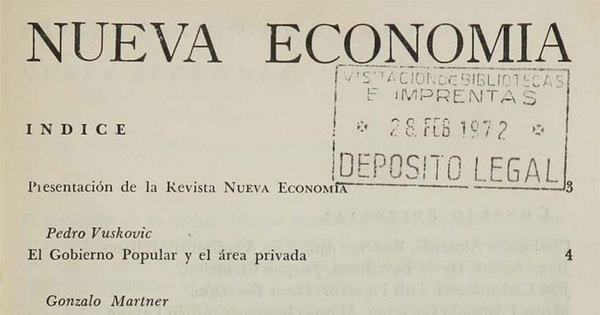 Nueva economía : número 1, septiembre-diciembre, 1971