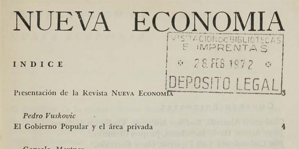 Nueva economía : número 1, septiembre-diciembre, 1971