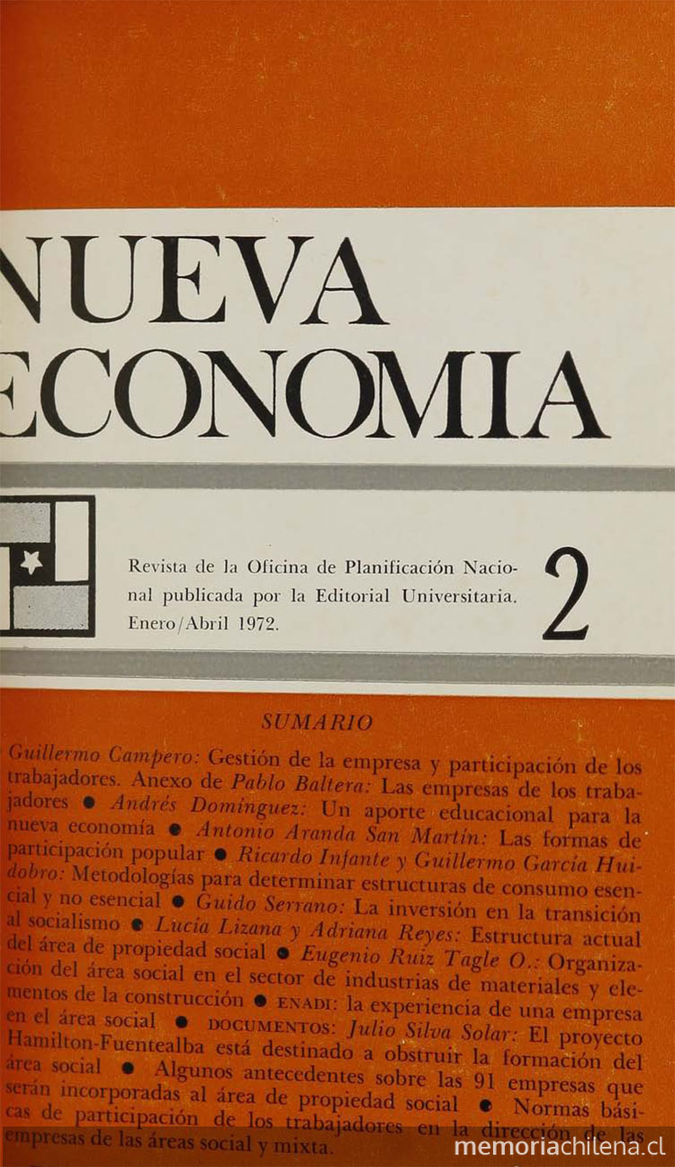 Revista Nueva Economía. Número 2, enero-abril de 1972