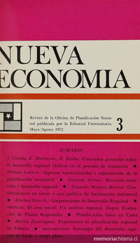 Revista Nueva Economía. Número 3, mayo-agosto de 1972