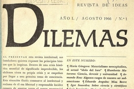 Revista Dilemas. Año I, número 1, agosto de 1966