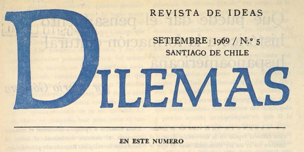 Revista Dilemas. Número 5, septiembre 1969