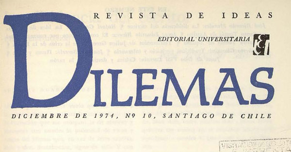 Revista Dilemas. Número 10, diciembre de 1974