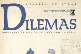 Revista Dilemas. Número 10, diciembre de 1974