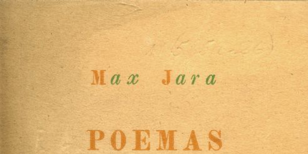 Portada de Poemas selectos de Max Jara, publicado por editorial Cruz del Sur en 1942