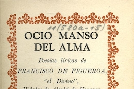 Portada de Ocio mando del alma, de Francisco de Figueroa, publicado por editorial Cruz del Sur en 1943