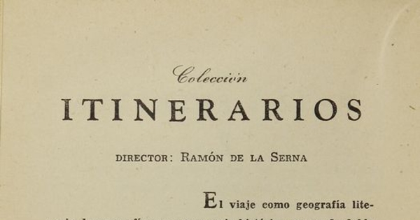 Presentación de Colección Itinerarios, de la editorial Cruz del Sur en 1943.