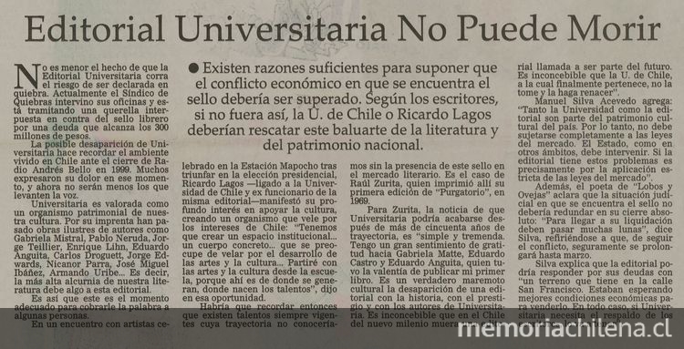 Editorial universitaria no puede morir