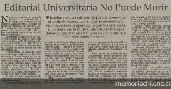 Editorial universitaria no puede morir