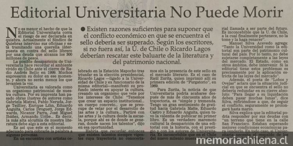 Editorial universitaria no puede morir