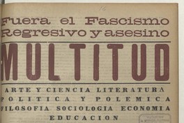 Multitud. Año 1, número 16, cuarta semana de abril de 1939