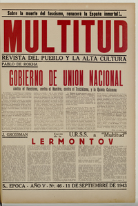 Multitud. Año 5, número 46, 11 de septiembre de 1943