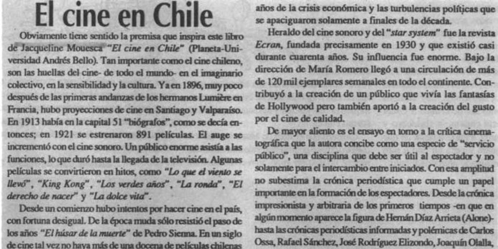El cine en Chile