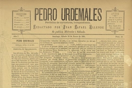 Pedro Urdemales. Santiago, 10 de enero de 1891