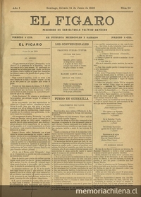 El Fígaro: periódico político-satírico. Santiago, 14 de junio de 1890