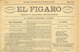 El Fígaro: periódico político-satírico. Santiago, 22 de octubre de 1890