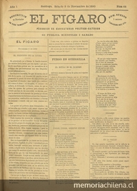 El Fígaro: periódico político-satírico. Santiago, 8 de noviembre de 1890
