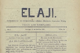 El Ají. Santiago, 10 de abril de 1890