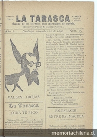 La Tarasca. Santiago, 12 de septiembre de 1890