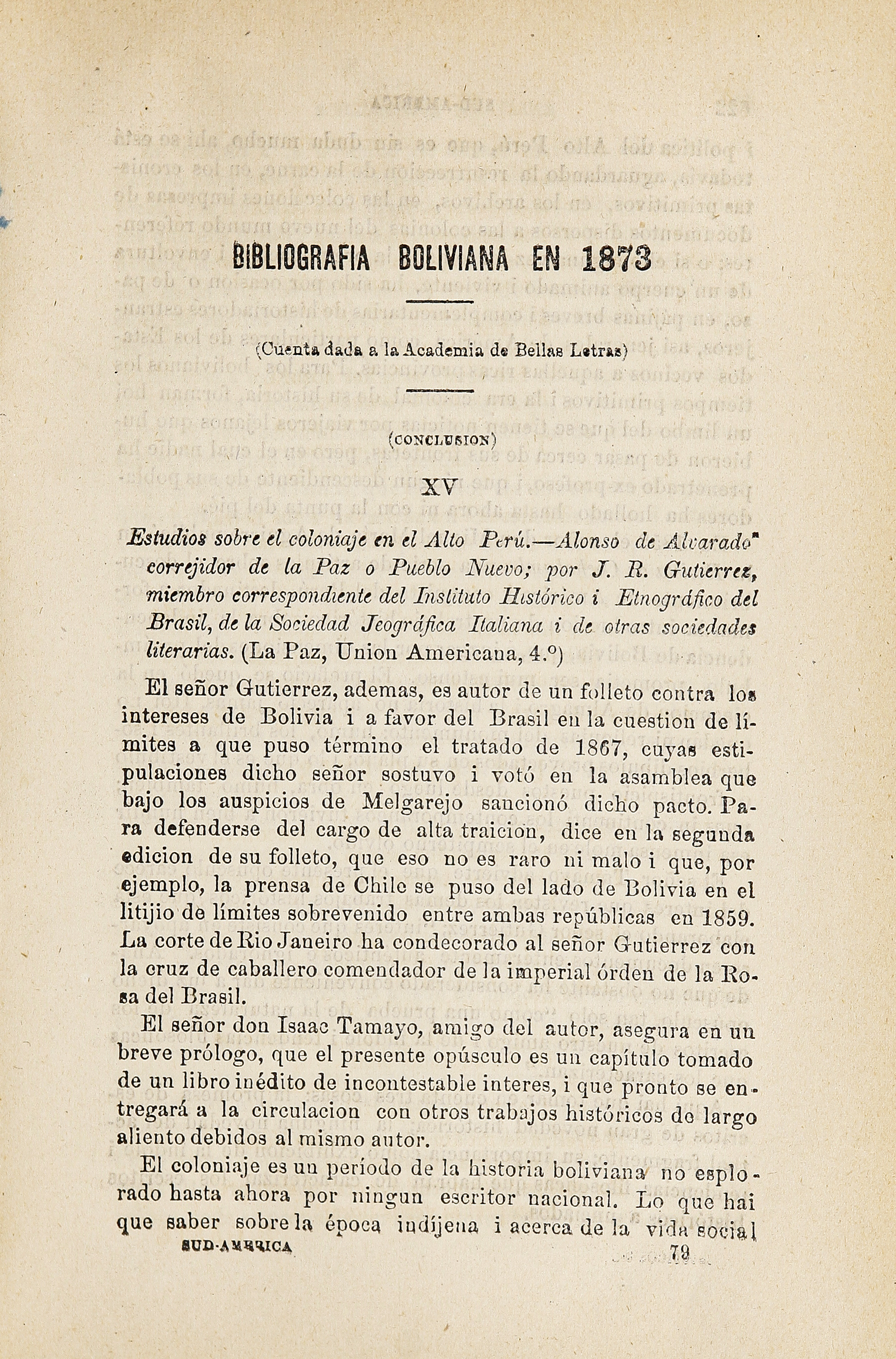 Sud-América. Tomo 2, 25 de enero de 1874