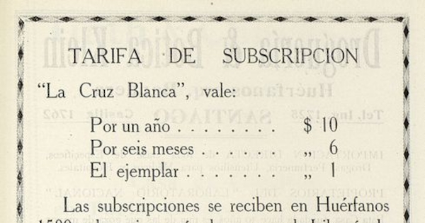 Aviso para participar, contribuir o suscribirse a favor de la Cruz Blanca.