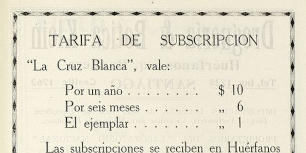 Aviso para participar, contribuir o suscribirse a favor de la Cruz Blanca.