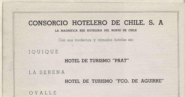 Publicidad del Consorcio Hotelero de Chile S.A.