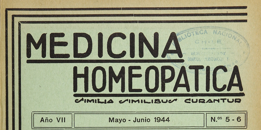 Medicina homeopática, números 5-6, mayo-junio de 1944