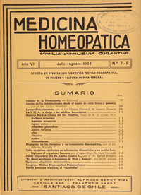 Medicina homeopática, números 7-8, julio-agosto de 1944