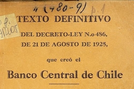Texto definitivo del decreto-ley no. 486 del 21 de agosto de 1925