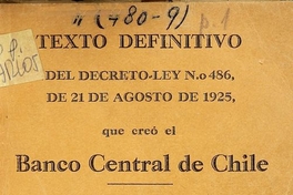Texto definitivo del decreto-ley no. 486 del 21 de agosto de 1925